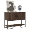 Barna tölgyszínű szerelt fa dohányzóasztal 100x35x74,5 cm