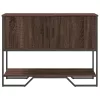 Barna tölgyszínű szerelt fa dohányzóasztal 100x35x74,5 cm