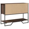 Barna tölgyszínű szerelt fa dohányzóasztal 100x35x74,5 cm