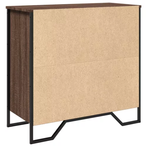 Fekete szerelt fa tálalóasztal 78 x 35,5 x 74,5 cm