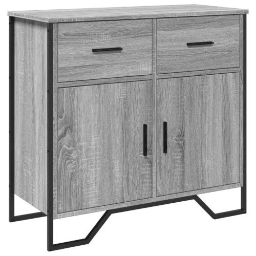 Szürke sonoma színű szerelt fa tálalószekrény 79,5x35,5x74,5 cm
