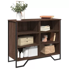   Barna tölgy színű szerelt fa tálalószekrény 91 x 35,5 x 74,5 cm