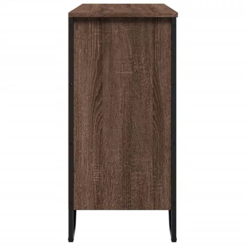 Barna tölgy színű szerelt fa tálalószekrény 91 x 35,5 x 74,5 cm