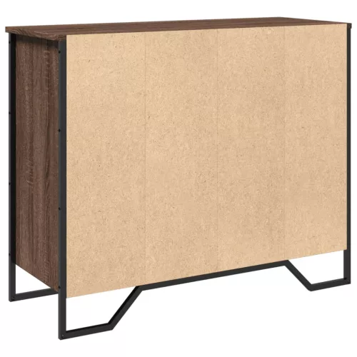 Barna tölgy színű szerelt fa tálalószekrény 91 x 35,5 x 74,5 cm