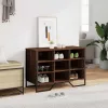 Barna tölgy színű szerelt fa cipősszekrény 90 x 38 x 61,5 cm