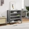 Szürke sonoma színű szerelt fa cipőszekrény 80 x 38 x 78 cm