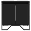 Fekete szerelt fa fürdőszobai mosdószekrény 60 x 35 x 60 cm