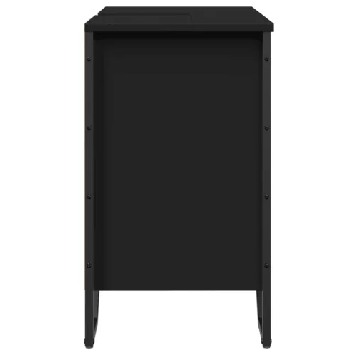 Fekete szerelt fa fürdőszobai mosdószekrény 60 x 35 x 60 cm