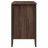Barna tölgy szerelt fa fürdőszobai mosdószekrény 60x35x60 cm