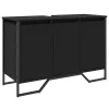 Fekete szerelt fa fürdőszobai mosdószekrény 91 x 35 x 60 cm