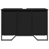 Fekete szerelt fa fürdőszobai mosdószekrény 91 x 35 x 60 cm