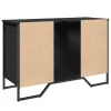 Fekete szerelt fa fürdőszobai mosdószekrény 91 x 35 x 60 cm