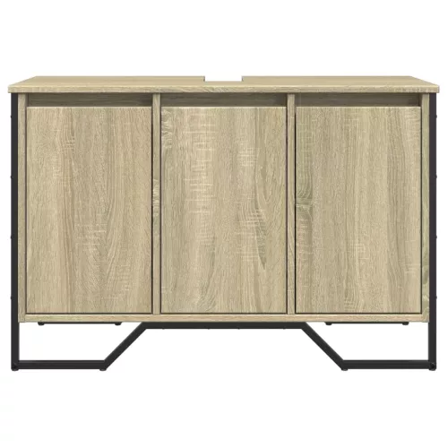 Sonoma tölgy szerelt fa fürdőszobai mosdószekrény 91x35x60 cm
