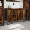 Füstös tölgy szerelt fa fürdőszobai mosdószekrény 91x35x60 cm