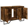 Füstös tölgy szerelt fa fürdőszobai mosdószekrény 91x35x60 cm