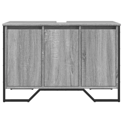 Szürke sonoma szerelt fa fürdőszobai mosdószekrény 91x35x60 cm