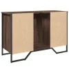 Barna tölgy szerelt fa fürdőszobai mosdószekrény 91x35x60 cm