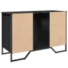 Fekete szerelt fa fürdőszobai mosdószekrény 91 x 35 x 60 cm