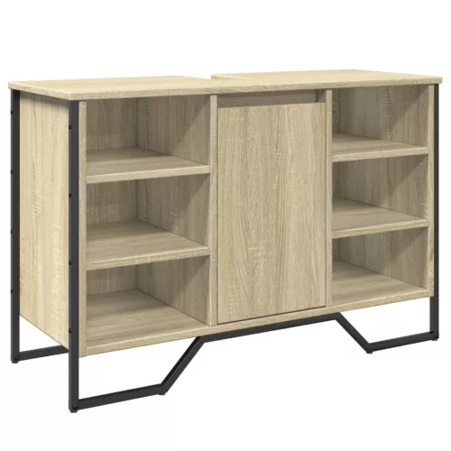 Sonoma tölgy szerelt fa fürdőszobai mosdószekrény 91x35x60 cm