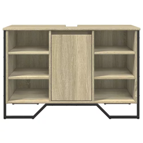 Sonoma tölgy szerelt fa fürdőszobai mosdószekrény 91x35x60 cm