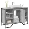 Szürke sonoma szerelt fa fürdőszobai mosdószekrény 91x35x60 cm