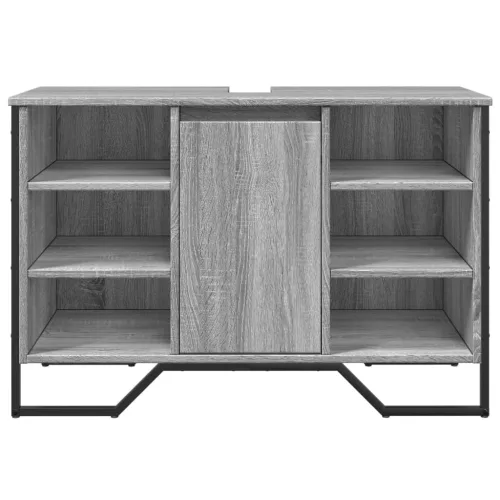 Szürke sonoma szerelt fa fürdőszobai mosdószekrény 91x35x60 cm