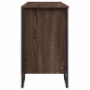 Barna tölgy szerelt fa fürdőszobai mosdószekrény 91x35x60 cm