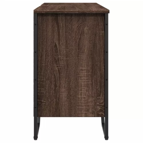Barna tölgy szerelt fa fürdőszobai mosdószekrény 91x35x60 cm