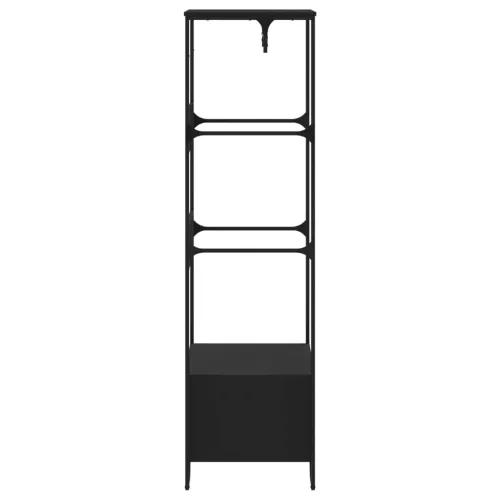 Fekete szerelt fa ruhásszekrény 90 x 50 x 180 cm