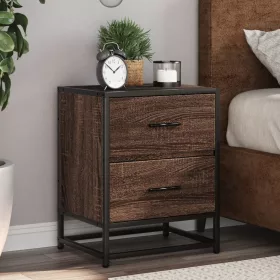   Barna tölgyszínű szerelt fa éjjeliszekrény 40 x 31 x 50 cm