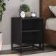 Éjjeliszekrények 2 db Fekete 40x31x50 cm Méretezett fa és fém