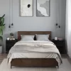 Éjjeliszekrények 2 db Fekete 40x31x50 cm Méretezett fa és fém