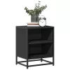 Éjjeliszekrények 2 db Fekete 40x31x50 cm Méretezett fa és fém