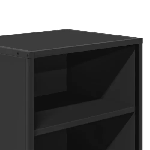 Éjjeliszekrények 2 db Fekete 40x31x50 cm Méretezett fa és fém