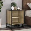 Éjjeliszekrények 2 db Sonoma tölgy 40x31x50 cm Gépi fa és fém