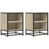 Éjjeliszekrények 2 db Sonoma tölgy 40x31x50 cm Gépi fa és fém