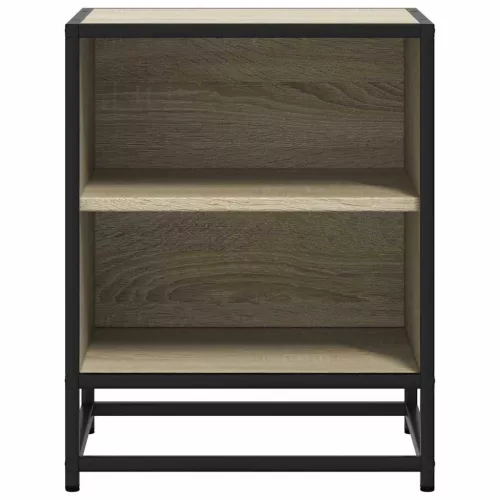 Éjjeliszekrények 2 db Sonoma tölgy 40x31x50 cm Gépi fa és fém