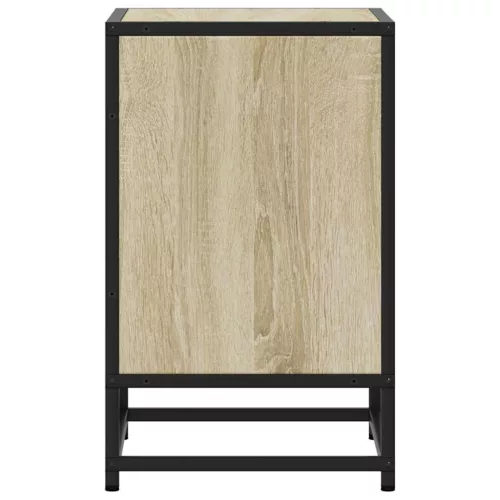 Éjjeliszekrények 2 db Sonoma tölgy 40x31x50 cm Gépi fa és fém