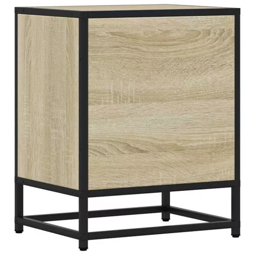 Éjjeliszekrények 2 db Sonoma tölgy 40x31x50 cm Gépi fa és fém