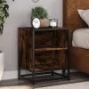 Éjjeliszekrény füstölt tölgy 40x31x50cm fából és fémből készült