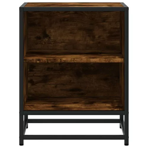 Éjjeliszekrények 2 db füstölt tölgy 40x31x50 cm Gépi fa és fém