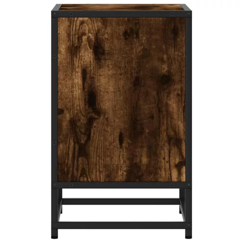 Éjjeliszekrények 2 db füstölt tölgy 40x31x50 cm Gépi fa és fém