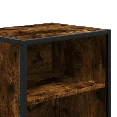Éjjeliszekrények 2 db füstölt tölgy 40x31x50 cm Gépi fa és fém