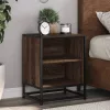 Éjjeliszekrények 2 db barna tölgy 40x31x50 cm műfából és fémből