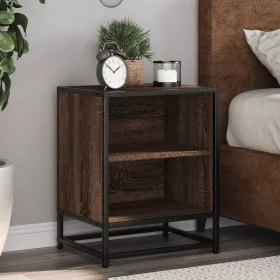   Éjjeliszekrények 2 db barna tölgy 40x31x50 cm műfából és fémből