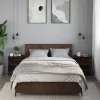 Éjjeliszekrények 2 db barna tölgy 40x31x50 cm műfából és fémből