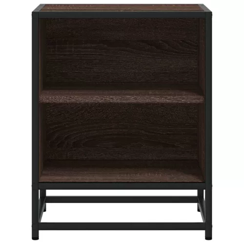 Éjjeliszekrények 2 db barna tölgy 40x31x50 cm műfából és fémből