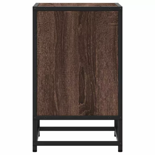 Éjjeliszekrények 2 db barna tölgy 40x31x50 cm műfából és fémből