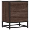 Éjjeliszekrények 2 db barna tölgy 40x31x50 cm műfából és fémből