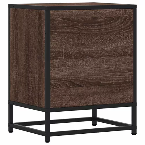 Éjjeliszekrények 2 db barna tölgy 40x31x50 cm műfából és fémből